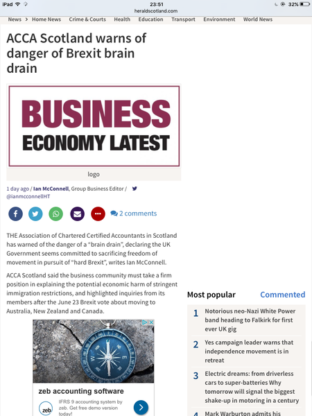 To do a straw poll on whether you're happy with where Brexit is heading?