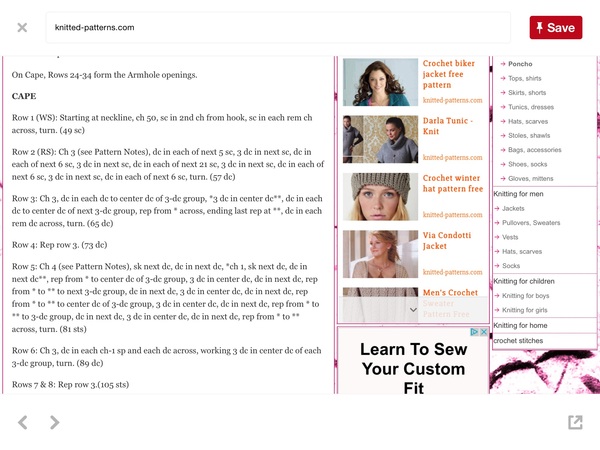 Easy capelet crochet pattern - Help!!