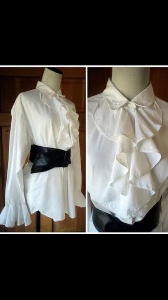 Cropped, frilled trousers