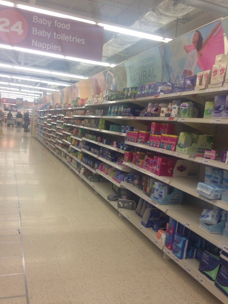 Lack of sanitary signposting in sainsburys
