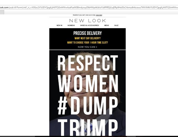 Annoyed by New Look's Trump email