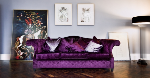 Purple sofa - what colour paint for walls?
