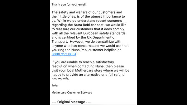 Nuna Rebl fails ADAC test