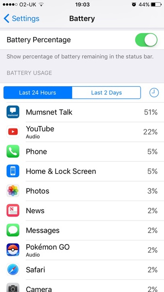 Updated app on iOS battery usage