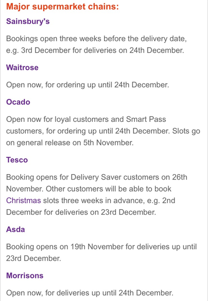 Delivery slots