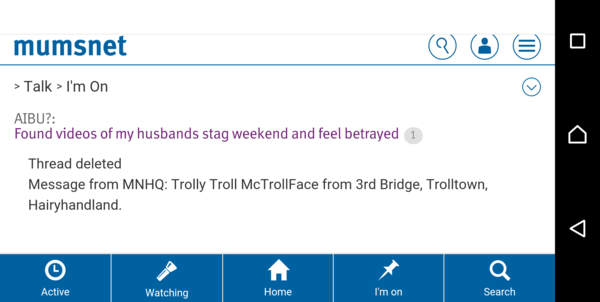 Possibly my favourite deletion message ever