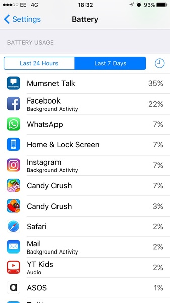 Updated app on iOS battery usage