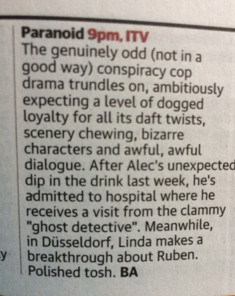 Anyone watching Paranoid ?