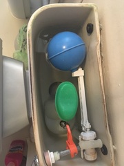 Noise of running water in bathroom