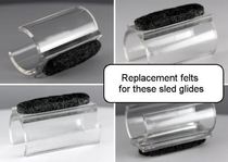 Replacement feet for a chair with sled feet i.e. a metal bar at the base