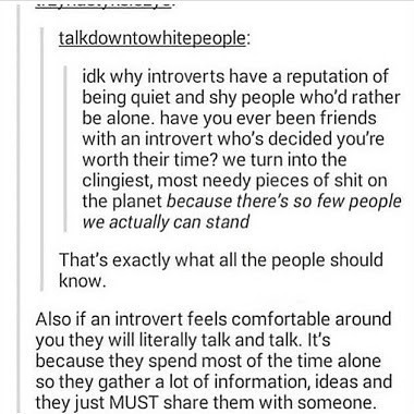 INTROVERTS THREAD 2! Where we revel in enjoying our own company!