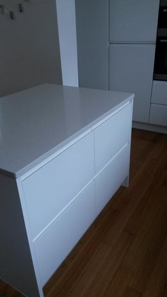 Work surface on an island