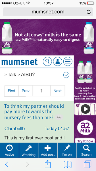 What's with the milk advert that squishes everything to one side?