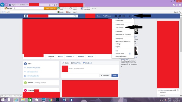Can't see my groups in my profile?