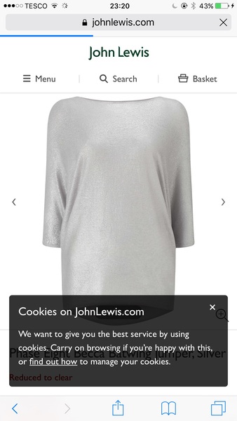 Has anyone seen a beautiful evening jumper in gold ( or silver ) ??
