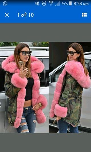 Pink Fur Trimmed Coat
