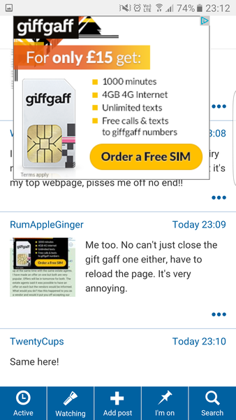 Huge, intrusive adverts driving me slowly bonkers!