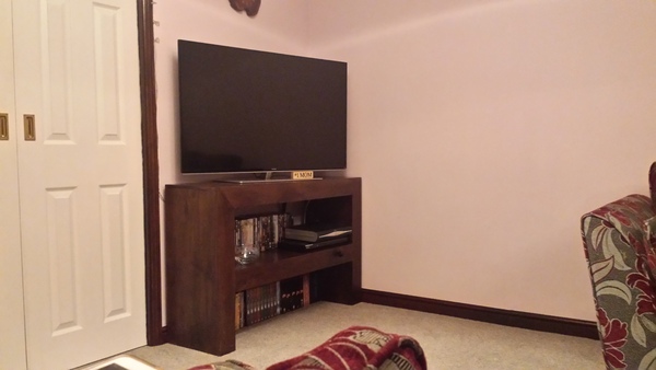 Having a TV in a corner on the wall - units are all too large! Any suggestions?