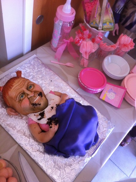 How's this for the most inappropriate baby shower cake?