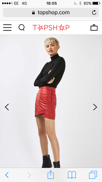 Leather mini skirt - Petite