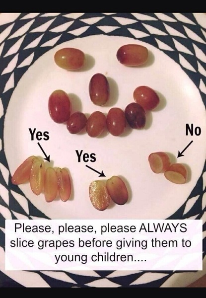Whole grapes are a choking hazard - right?!