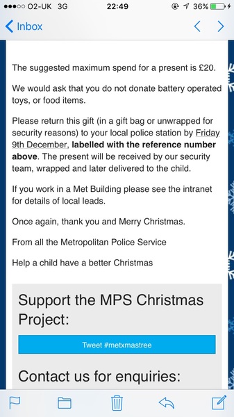 Met police Christmas tree project