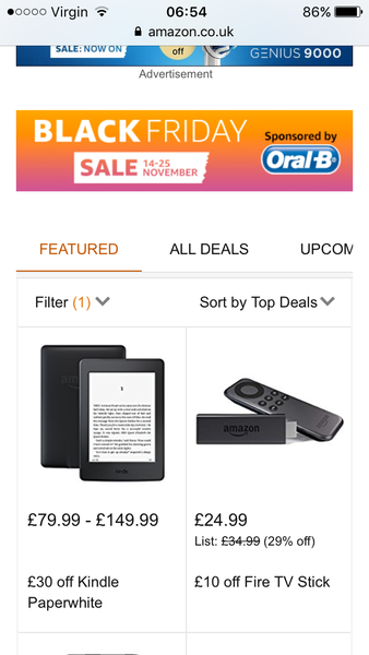 How can I sort amazon lightning deals by end time??