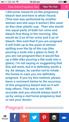 Bleach pregnancy test
