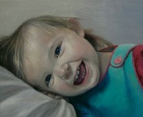baby oil on canvas portrait