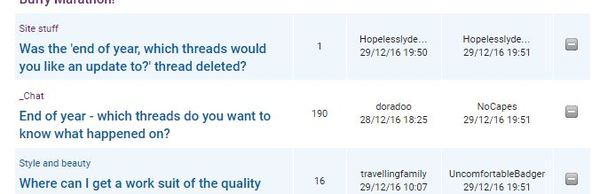 Was the 'end of year, which threads would you like an update to?' thread deleted?