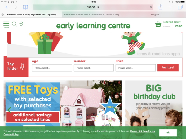 ELC "searching toys by gender"