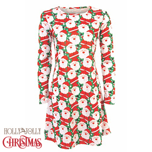 Wearing mother-daughter Xmas dresses to the school disco