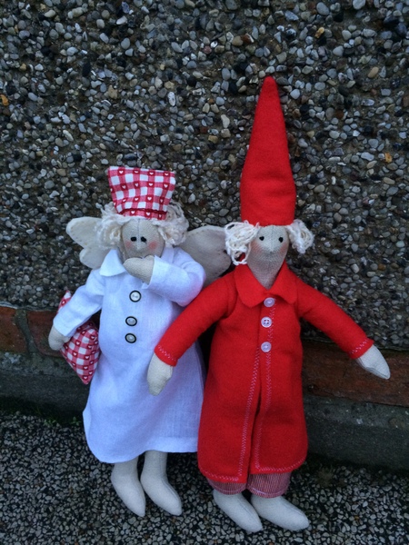 Angel & Santa's helper