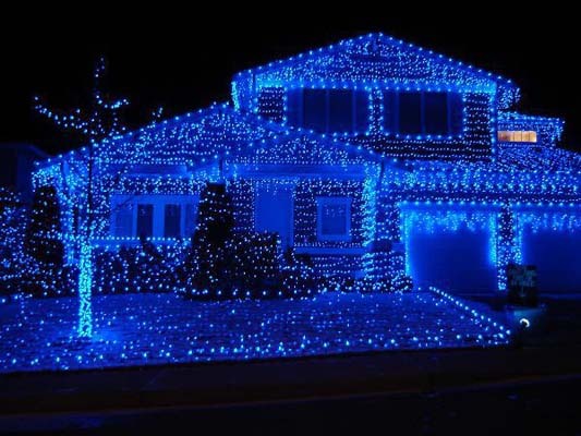 To think blue lights are NOT Christmassy (light-hearted)