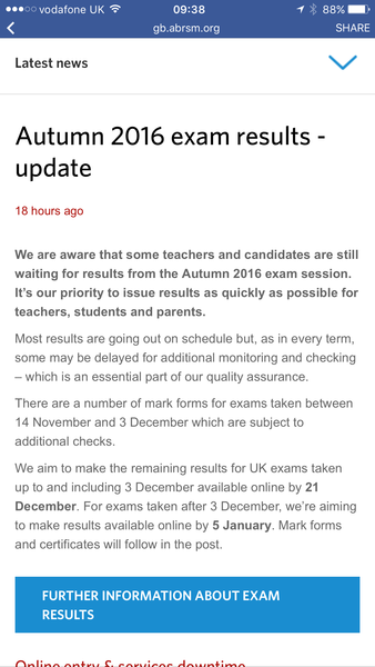 ABRSM exam Nov 30 - anyone still waiting for the result?