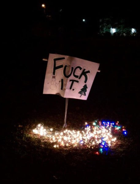 To think blue lights are NOT Christmassy (light-hearted)