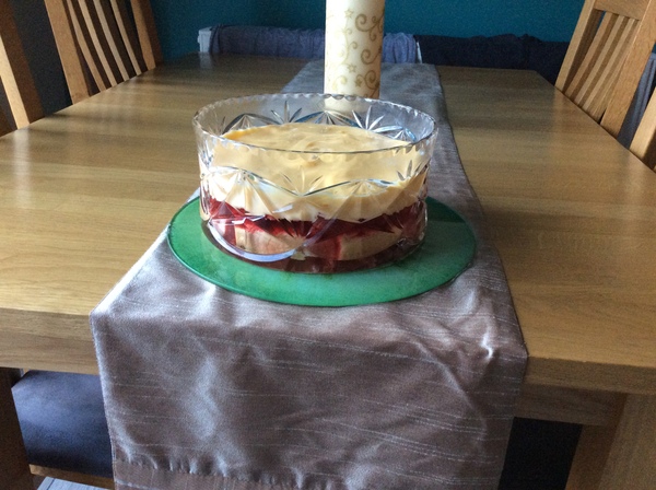 How do you get the custard to set firm in a trifle?