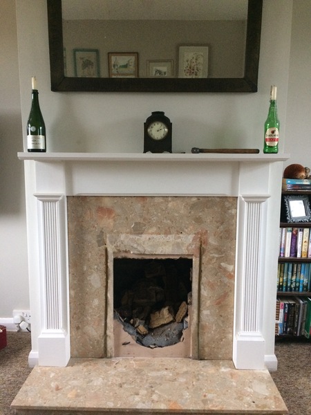 Removing marble hearth