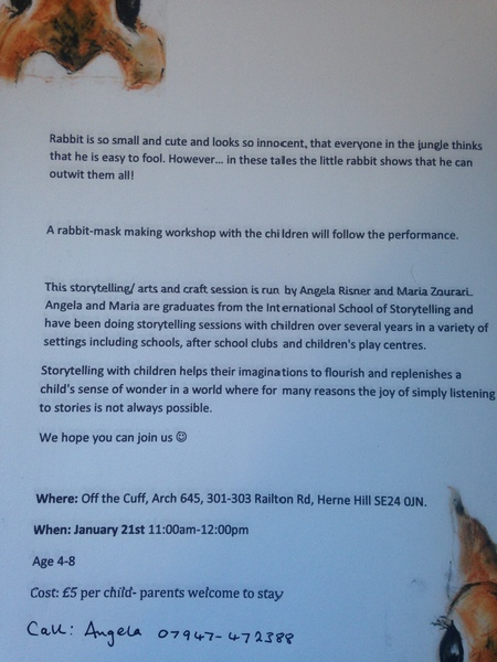 Storytelling session in Herne hill