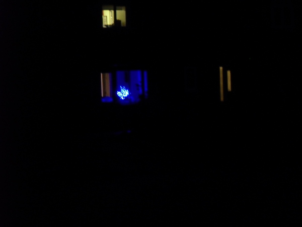 To think blue lights are NOT Christmassy (light-hearted)
