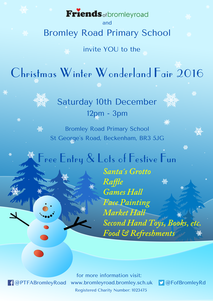 Bromley Road Primary Christmas fair 10th December