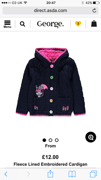 Fleece lined girls cardigan