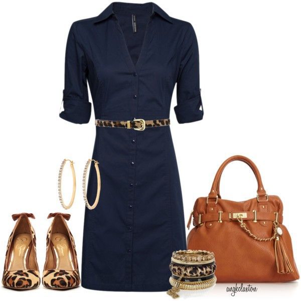 What can I wear with a plain navy dress to avoid looking like a matronly nun?