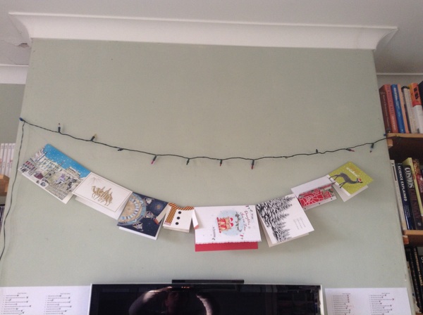 How do you display Christmas cards?