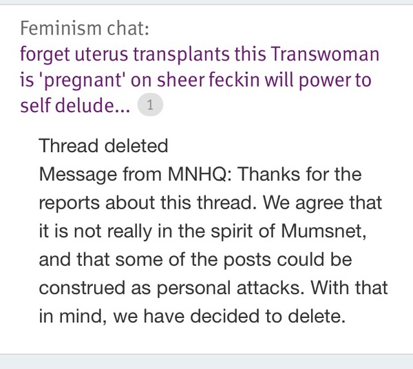 Do we get explanations when threads are deleted?