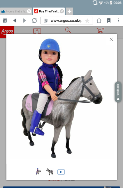 Horse that a large doll can ride