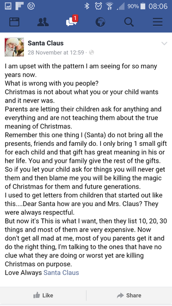 To not want to go along with this? (Re: Santa!)
