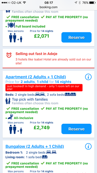Want 2 bedrooms and access to a kids club...