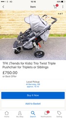 Where else can I look for a triple or quad pushchair please?