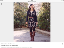 What can I wear with a plain navy dress to avoid looking like a matronly nun?